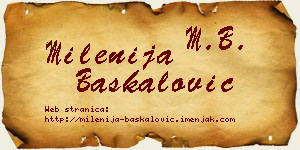 Milenija Baškalović vizit kartica